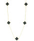 ფოტო #1 პროდუქტის EFFY® Onyx & Diamond (1/20 ct. t.w.) 18" Collar Necklace in 14k Gold