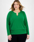 Plus Size Hardware-Keyhole Top, Created for Macy's