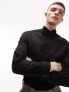 Фото #1 товара Topman Premium long sleeve slim wing collar formal shirt in black