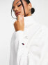 Champion small logo funnel neck sweatshirt in white