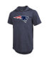 Men's Threads Mac Jones Navy New England Patriots Player Name and Number Tri-Blend Hoodie T-shirt