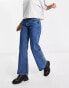 Waven low waist wide leg jeans in washed indigo