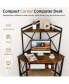 Фото #2 товара Space-Saving Corner Computer Desk with with Hutch and Keyboard Tray