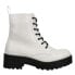 Dirty Laundry Mazzy Zippered Lace Up Platform Combat Womens White Casual Boots