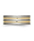 Фото #2 товара Titanium Brushed Yellow IP-plated Grooved Wedding Band Ring