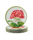 Фото #1 товара Geraniums Melamine Salad Plate, Set of 6