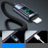 Фото #5 товара Kabel do iPhone z wyświetlaczem LED Lightning - USB-A 2.4A 1.2m czarny