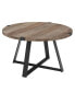 Фото #4 товара 30" Metal Wrap Round Coffee Table - Grey Wash/Black