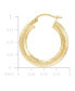 Textured Small Hoop Earrings in 14k Gold, 1"