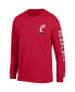 Фото #3 товара Men's Red Cincinnati Bearcats Team Stack Long Sleeve T-shirt