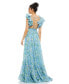 Фото #3 товара Women's Ruffle Tiered Floral Cut-Out Chiffon Gown