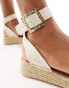 South Beach linen two part espadrille sandals in cream