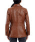 ფოტო #2 პროდუქტის Women's Leather Button-Front Blazer Coat