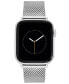 Фото #1 товара Men's Silver-Tone Stainless Steel Mesh Bracelet Compatible with 42/44/45/Ultra/Ultra 2 Apple Watch