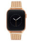 Фото #1 товара Women's Rose Gold-Tone Stainless Steel Mesh Bracelet with Crystal Accents Compatible with 38/40/41mm Apple Watch