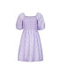 Фото #6 товара Women's' Bubble Sleeve Smocked Bodice Dress