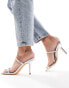 Фото #4 товара Glamorous two strap mule heeled sandals in silver