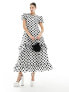 Фото #7 товара Sister Jane Perry polka dot midi dress in black and white