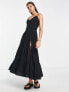 Фото #1 товара ASOS DESIGN tiered belted maxi sundress in black