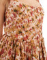 ASOS DESIGN Petite voile picnic mini sundress in blurred floral print