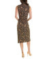 Donna Karan Jersey Surplice Sleeveless Midi Dress Women's Brown Xxs