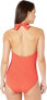 LAUREN RALPH LAUREN Women's 236105 Cocktail Halter One-Piece Red Swimsuit Size 4