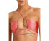 Фото #1 товара JADE Swim Womens Livi Bikini Top in Coral Sheen Swimwear Red Size Medium