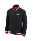 Men's Black Formula 1 Clubhouse Satin Full-Snap Jacket