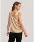 Women's V-Neck Sleeveless Silk Tank Top