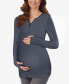 Women's Thermal Long-Sleeve Henley Maternity Top