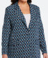 Plus Size Lined Medallion Print Single Breasted Blazer