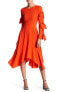 Фото #1 товара BCBGMAXAZRIA Satin Back Long Sleeve Crepe Dress Women's Sz. 10 (Tangier) 152189