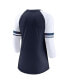 Фото #3 товара Women's Navy Tennessee Titans 3/4-Sleeve Lightweight Raglan Fashion T-shirt