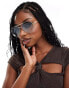 Фото #3 товара AIRE alpha metal aviator sunglasses in silver with blue lens