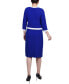 Фото #2 товара Women's Elbow Sleeve Colorblocked Dress, 2 Piece Set