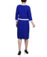 ფოტო #2 პროდუქტის Women's Elbow Sleeve Colorblocked Dress, 2 Piece Set