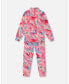 Big Girls Two Piece Thermal Underwear Set Printed Marble