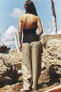 Фото #6 товара Брюки из 100% льна с широкими штанинами ZARA