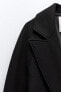 Фото #9 товара Длинное пальто из смесовой шерсти с поясом ZARA