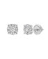 ფოტო #1 პროდუქტის Round Cut Natural Certified Diamond (0.27 cttw) 14k White Gold Earrings Regal Cluster Design