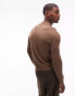 Фото #4 товара Topman essential 1/4 zip jumper in brown