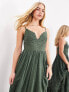 Фото #3 товара ASOS EDITION embroidered cami maxi dress with cutwork detail in khaki