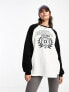 Фото #3 товара Pacsun manhattan slogan raglan long sleeve tshirt in black and white