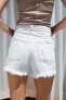 TRF HIGH-WAIST DENIM RIPPED SHORTS