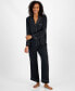 Women's 2-Pc. Rhinestone-Trim Satin Pajamas Set, Created for Macy's