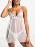 ASOS DESIGN Lorna bridal premium embroidered chemise in white