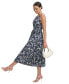 Фото #3 товара Women's Floral-Print Halter-Neck Midi Dress