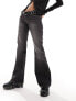 Weekday Nova low waist slim bootcut jeans in ash black