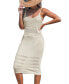 Фото #1 товара Women's Beige Waffle Knit Scoop Neck Sleeveless Midi Cover-Up