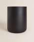 Black resin wastepaper basket with lid